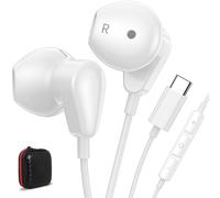 USB C Headphones for iPad 10th Generation for Google Pixel 10 Pro XL 9 Pro for Galaxy S26 Ultra Type C Earbuds for iPhone 17 16 Pro 15 Wired Earphones DAC HiFi Stereo Headset Mic Volume Control White