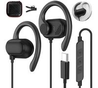 USB C Headphones for iPhone 16 15 Pro 5G, On Ear Type C Headset USB C Connection Earphones with Cable Microphone with Ear Hooks for Samsung A56 A34 Galaxy A55 A54 S25 Pixel 9a 8 7 POCO X7 for Running