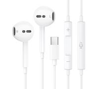 USB C Headphones for iPhone 16 15 Pro Earbuds with Microphone & Volume Control HiFi Stereo Type C Earphones for Galaxy S25/S24/S23/S22/S21/S20//Note 10/20, for iPad Pro Pixel 7/6/6a/5/4 One Plus 9 8