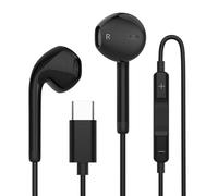 USB C Headphones for iPhone 16 15, Wired Earbuds USBC for iPad Pro Air Mini, iPad 10th, MacBook, Type C Earphones for Samsung, Google Pxiel, Lenovo, Dell, in Ear Headphones, Microphone, Black