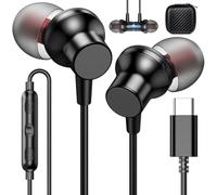 USB C Headphones for iPhone 16 Pro Max Wired Earbuds Magnetic in-Ear Type C Earphone Noise Canceling Bass Stereo Microphone Volume Control for Samsung Z Flip 6 Fold 6 Galaxy S23 S21 A53 A54 Pixel 9 7