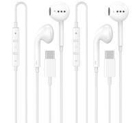 USB C Headphones for iPhone 17 16 15, 2 Pack Wired Headphones USB C with Built-in Remote to Control Music, Phone Calls, and Volume for iPhone 17 16 15 Pro Max, iPad Pro, Galaxy S25 S24 Ultra, Pixel 9