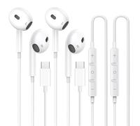 USB C Headphones for iPhone 17 16 15, for iPad Pro 【2 Pack】 Type-C Earphones with Microphone Volume Control for Apple USB C Wired Earbuds, for Google Pixel 8 7 6A 5 for Samsung S24 S23 S22 S21 S20 A55