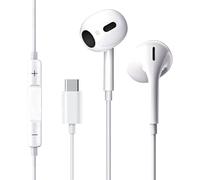 USB C Headphones for iPhone 17/16/15 Pro Max, USB Type C In-Ear Wired Earphones with Mic & Volume Control, Compatible with Samsung Galaxy S25/S24, iPad Pro, Google Pixel - White