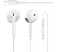 USB C Headphones for iPhone 17/16/15 Pro Max, Wired Earphones with Mic & Volume Control, Compatible with Samsung Galaxy S25/S24, iPad Pro, Google Pixel - White