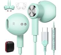 USB C Headphones for iPhone 17 Air 16e 16 Pro Max 15 Plus, Type C Headphone Wired Earbuds with Mic HiFi Magnetic Sport Earphone for iPad Pro Air Samsung Flip Fold 6 Galaxy S25 S24 S23 OnePlus 13 12 9