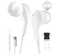 USB C Headphones for iPhone 17 Samsung Galaxy S26 S25 S24 Ultra USB C Earphones Wired Headphone with Mic HiFi USBC Headphones for iPhone 16 15 Samsung A17 S24 S25 A56 Google Pixel 9 10 Pro 9a iPad A16