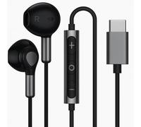 USB C Headphones for Sam-sung, USB C In-Ear Wired Earphones with Mic & Volume Control|HiFi Stereo USB Type C Headphones Compatible with i-phone 16,15 pro max & for Sam-sung S24/S23/S22 (Black)