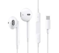 USB C Headphones | In-Ear Wired Headphones with Mic & Volume Control | HiFi Stereo Earbuds | Noise Cancelling | Compatible with i-phone 16,15 pro max, and for Sam.sung S24/S23/S22 (White)