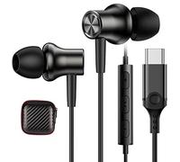 USB C Headphones Magnetic for Google Pixel 10a 9Pro 9a 8a 7a POCO X7 Pro | In Ear USB C Earphones Wired Type C Headphones with Mic for iPhone 17 18 Pro Max Galaxy S26 S25 Ultra A57 A16 A17 S24 Black