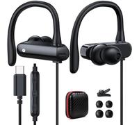 USB C Headphones Over Ear Hook Kids Sport Wired Earbuds with Loop Mic for Samsung S26 Ultra A16 A17 S25 FE S23 A36,in Ear Type C Earphones Running Headset for iPhone 17 Pro 17e 16 16e 15 Pixle 10a 9a