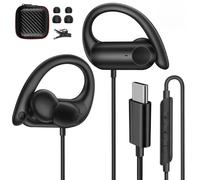 USB C Headphones Over Ear Hooks for Samsung Galaxy S26 Ultra S25 S24 S23 S22, Wrap Around Ear Buds with Loops Mic Type C Earphones Running Sport Wired Earbuds for iPhone 17 e 16 15 Pro Max Plus Air