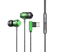USB C Headphones Type C Earbuds for 16 Pro Max 16e 15 In-Ear Noise Canceling Volume Control Mic Android Wired Earphone for iPad A16 11 10 S24 A53 A26 6 A56 Pixel 9 9a Laptop Green (B, 120x2x2cm)