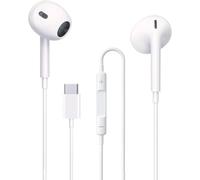 USB C Headphones, Type C Earphones Wired Earbuds with Microphone and Volume Control, Headphones Compatible with iPhone 16 15 Pro Max Plus iPad Pro Pixel 8 7 6a, Galaxy S23/S22/S21/S20/Ultra Note 10/20