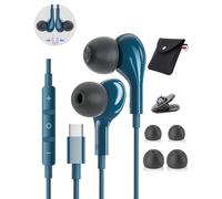 USB C Headphones Wired Earbuds Magnetic in-Ear Headphones C Type for Samsung Galaxy S24 S23 Ultra S25 S22 iPhone 15 16 17 Pro Max iPad Pro with Microphone HiFi Stereo for A56 A54 A35 A54 5g A16