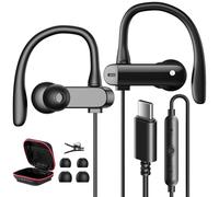 USB C Headphones with Headband for iPhone 17 16 15 5G, In Ear Earphones Type C with Microphone Cable Earphone for Galaxy A55 A35 A54 A34 Samsung S25 Pixel 10 Pro 9a Xiaomi POCO X7 for Fitness, Running