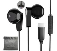 USB C Headphones with Mic for Galaxy S24 Ultra/S25 Wired Type C Earphones with Magnetic Earbuds Volume Control Noise Cancellation Type C Headphones for iPhone 15/16 Pro Max (Comes with a Carry Bag)