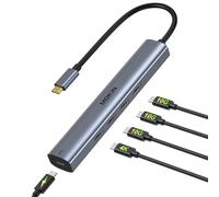 USB C Hub 10Gbps,MOKiN USB C Splitter with 4K@60Hz Video Output for MacBook | Type C Hub with 100W PD Charging,3*10Gbps Data Transfer,USB4 DisplayPort Multiport Dongle for MacBook Pro and Type-C Devices