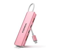 USB C Hub, 10Gbps USB 3.1 Adapter for MacBook, with 100W PD Charging, 2 USB C 3.1 10Gbps and 2 USB A 3.1 Data Ports, Compatible with Surface, XPS, Samsung, Dell and More (Rose Gold)