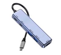 USB C HUB 3.0, USB Multiport Adapter Expander with 100W Power Delivery 1 Type-C and 3 USB Data Transfer Ports, Powered Type C Hub Dongle for MacBook Pro, iPad Air Mini, iPhone 16 15 Pro