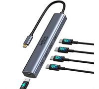 USB C Hub 3.2 10 Gbps, 5 in 1 USB C Adapter with 4 Ports Extra Super Speed 10 Gbps Data Hub and 100 W PD for MacBook, Air/Pro, iPad Air/Pro, Surface, Notebook PC, USB Flash Drives. Mobile HDD