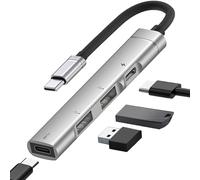 USB C Hub, 4 in 1 USB C to USB 3.0 OTG Adapter with 1 x 100W PD, 1 x USB C Data, 2 x USB A Ports, USB C Hub Dongle for MacBook Air/Pro, XPS, iMac Mini, iPad Pro, More