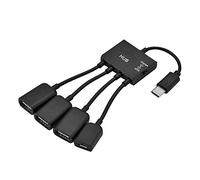 USB C Hub, 4 in 1 USB3.1 Type-C Male to USB 2.0 Female 3 Port USB Hub OTG Function w/ USB-C Charging Port 480Mbps for Whindows XP/2003/Vista/2008/7/8/10 32/64bit, Mac OS