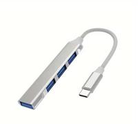 USB C Hub 4 Port USB 3.0 Splitter Adapter Compatible with Lenovo Huawei Xiaomi MacBook Pro Air, Type C OTG Dock for Laptop Tablet PC (USB Type C)
