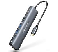USB C Hub 4K 60Hz, CableCreation 7-in-1 USB-C Hub Multiport Adapter with HDMI, 1000M Ethernet, 2 USB 3.0 Ports, 100W PD and SD/TF Cards Reader, for MacBook Pro/Air 2020/2019, iPad Pro, XPS
