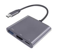 USB C Hub, 4K USB C to HDMI Adapter Multiport AV Converter with 100W PD Output C Port & USBA 3.0 Port Compatible for MacBook Pro/Air, iPad, Tablets, Switch, TV, Monitor and More(Grey)