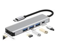USB C Hub 5 in 1, 8K60Hz DisplayPort Multiport Adapter with PD100W Fast Charging, 3 USB 2.0 ports, for MacBook Air/Pro, Pad, HP, Dell, Surface Book (5 in 1 Hub with DP 8K60Hz)