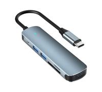 USB C Hub | 6-in-1 Type-c Data Port Docking Station | 10.8x2.88x1.15cm Portable Data Transmission Hubs With U S B, And Card Reader Ports | Ideal For Business, Home Office & Entertainment