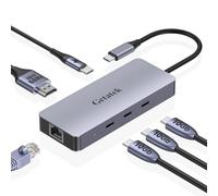 USB-C HUB, 6-in-1 USB 3.2 Dock with 3 Type C 10Gbps Ports, 4K 60HZ HDMI USB C to USB Adapter, 100W Power Delivery, 1 Gbps Ethernet USB HUB for MacBook Pro, XPS and More