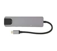 USB C Hub,6 In 1 USB C Hub to 4K At 30HZ USB C Multiport Adapter with 100 Gigabit Ethernet PD Charging Port 2 USB 3.0 USB C Hub,4K HDMI,for IOS Laptop