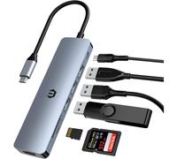 USB C Hub, 7 in 1 USB C Adapter for MacBook Air/Pro 11K HDMI Docking Station