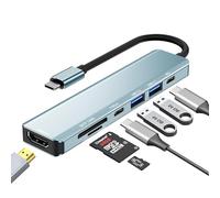 USB C Hub, 7 in 1 USB Multiport Adapter with 100W PD, 4K HDMI, USB-C & 2 USB-A Data Ports, SD&TF Cards, USB Type C Hub for MacBook Air/Pro, iPad Pro (USB C to HDMI)