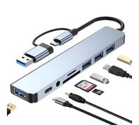 USB C Hub 8 in 1 Multiport Adapter, with USB 3.0, USB 2.0, SD/TF Card Reader(160MB/s) Type-C Data PD Charging Ports for Laptop, PC, Desktop and Other Type C Devices