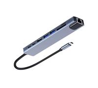 USB C Hub, 8-in-1 Type-C Docking Station with 4K H DMI Output, 5Gbps Data Transfer, Card Reader, Good Heat Dissipation, Anti-Fingerprint, 87W Fast Charge, Multiport Adapter for Laptop Tablet Printer