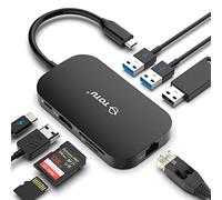 USB C Hub, 9-in-1 Type C Hub with 4K USB C to HDMI, Ethernet Port, USB-C Power Delivery (PD) Port, 2 USB 3.0 Ports, USB 2.0 Port, SD/TF Card Reader, Compatible with MacBook Pro Air and Type C Laptops