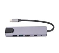 USB C Hub Adapter, 5-in-1 USB C Adapter with 4K USB C to HDMI, 2 USB 3.0 Ports,2 Type-C Ports,RJ45 Port,Support PD Fast Charging for Transfer Data,Plug and Play