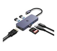 USB-C Hub Adapter 7-in-1 4K HDMI, 100W PD USB 3.0 Ports SD/TF Card Reader