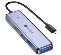 USB C Hub, Aluminum 5 in 1 USB C to USB 3.0 Extender with USB C Power/Data Ports, USB C Dongle for MacBook Pro Air iMac Pro, iPad Pro and More Type C Laptop