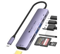 USB-C Hub Dock for MacBook/Laptops Supports 4K 60Hz HD Output, 100W PD Fast Charging, 2 USB 3.0 Ports, and 1 USB-C 3.0 Port with Dual SD/TF Card Reader Slots