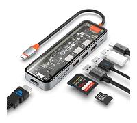 USB C Hub, Docking Station, TOTU 7-in-1 Type C Hub with 4K HDMI Port, 92W PD USB-C Power Delivery, 3 USB 3.0 Ports, SD/TF Card Reader, for MacBook and Other Type C Laptops