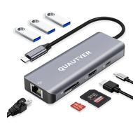 USB C Hub Ethernet MAC Adapter Multiport USB c to ethernet Adapter USBC Multiport 8 in 1 USB c hub with ethernet 1000M 4K HDMI 100W PD Charging USB 3.0 SD/TF Card Reader usbc hub for MacBook pro HP