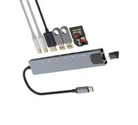 USB C Hub for Apple iPhone 15 Pro Max for iPad(8in1)HDMI Ethernet USB TF SD Card Reader Type C Docking Station Adapter TV Display Dongle Thunderbolt Charger Port Laptop Extender Mouse Monitor Split CD