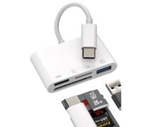 USB C Hub for Apple iPhone15 Pro Max Plus iPad Air Mini Macbook(4in1)OTG TF Micro SD Card Reader Type C Charger Cable Multiport Adapter Thunderbolt Docking Station Memory Dongle Compatible for Samsung