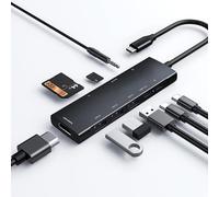 USB C HUB for iPad Pro 9-in-1 Adapter for iPad Pro M4 M2 M1 13 12.9 11 inch for iPad Air 5 4 Docking Station with 4K HDMI, USB-C PD, SD/TF Card Reader, USB 3.0, 3.5mm Headphone Jack (901BH)