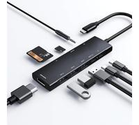 USB C HUB for iPad Pro 9-in-1 Adapter for iPad Pro M4 M2 M1 13 12.9 11 Inch for iPad Air with 4K HDMI, USB-C PD Charging, SD/Micro SD Card Reader, USB 3.0, 3.5 mm Audio Jack Data Accessories