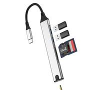 USB C Hub for IPhone 16 for IPad Pro Adapter(5in1)Multiport SD Laptop Card Reader Docking Station Dongle for Apple Macbook M4 Compatible for Samsung Thunderbolt 3.0 Accessorie Dual Type C Cable OTG 8